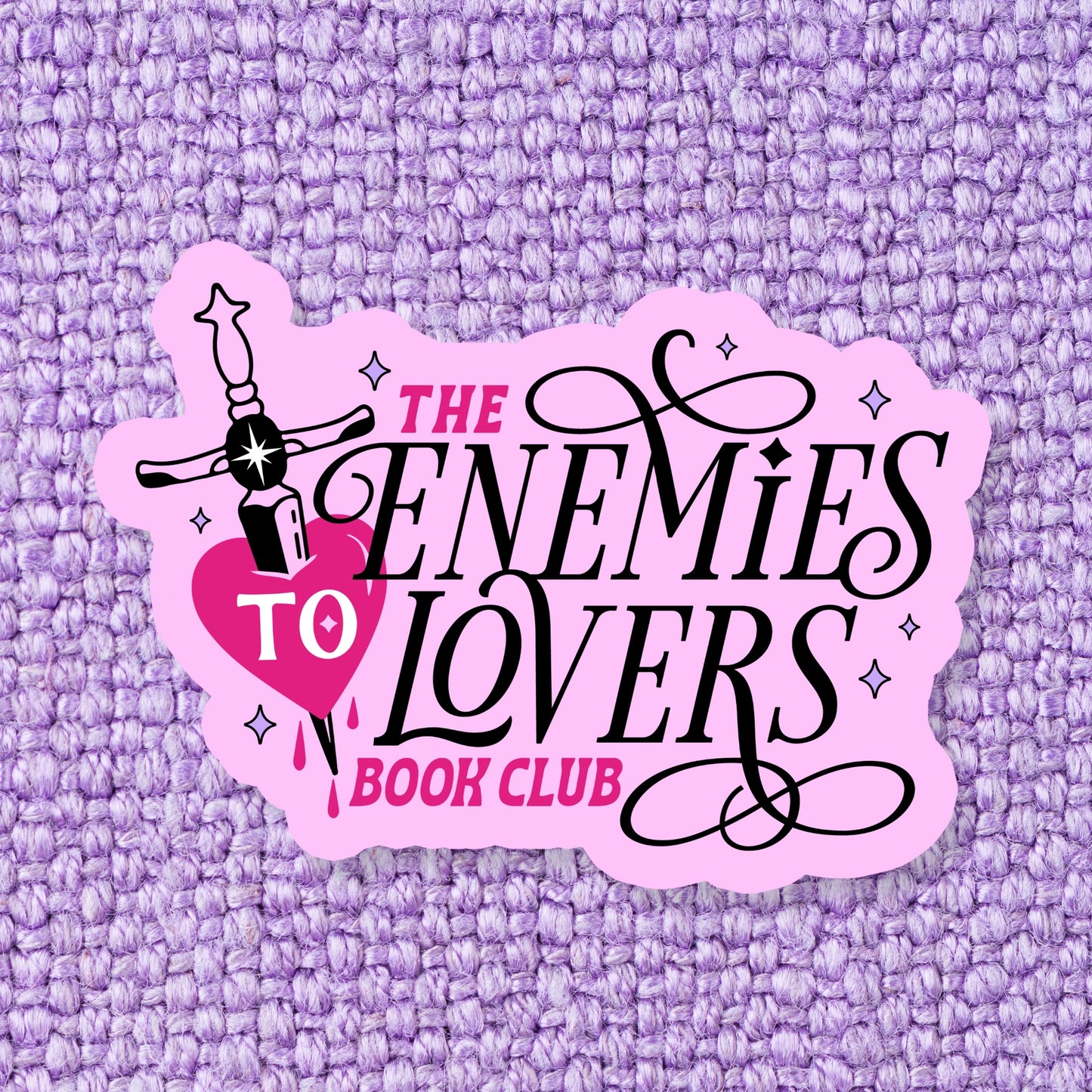 The Enemies To Lovers Book Club Bookish Sticker (Pink)