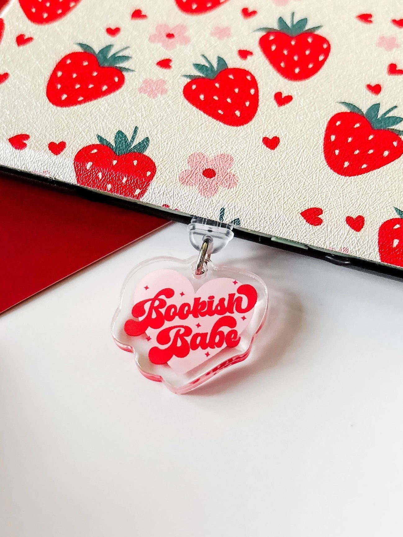 Bookish Babe Acrylic E-Reader Charm and Dust Plug