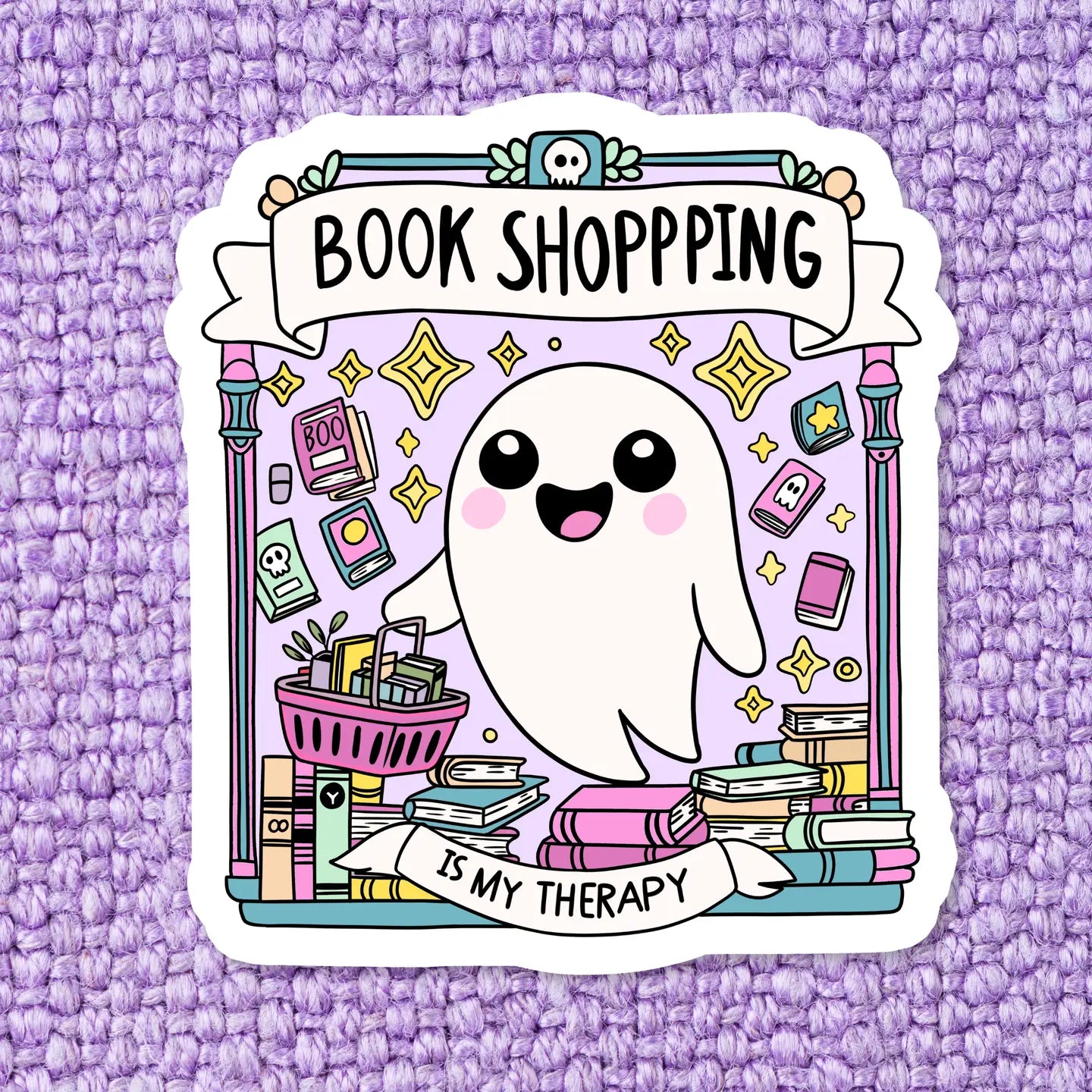 Book Shopping Is My Therapy Bookish Sticker