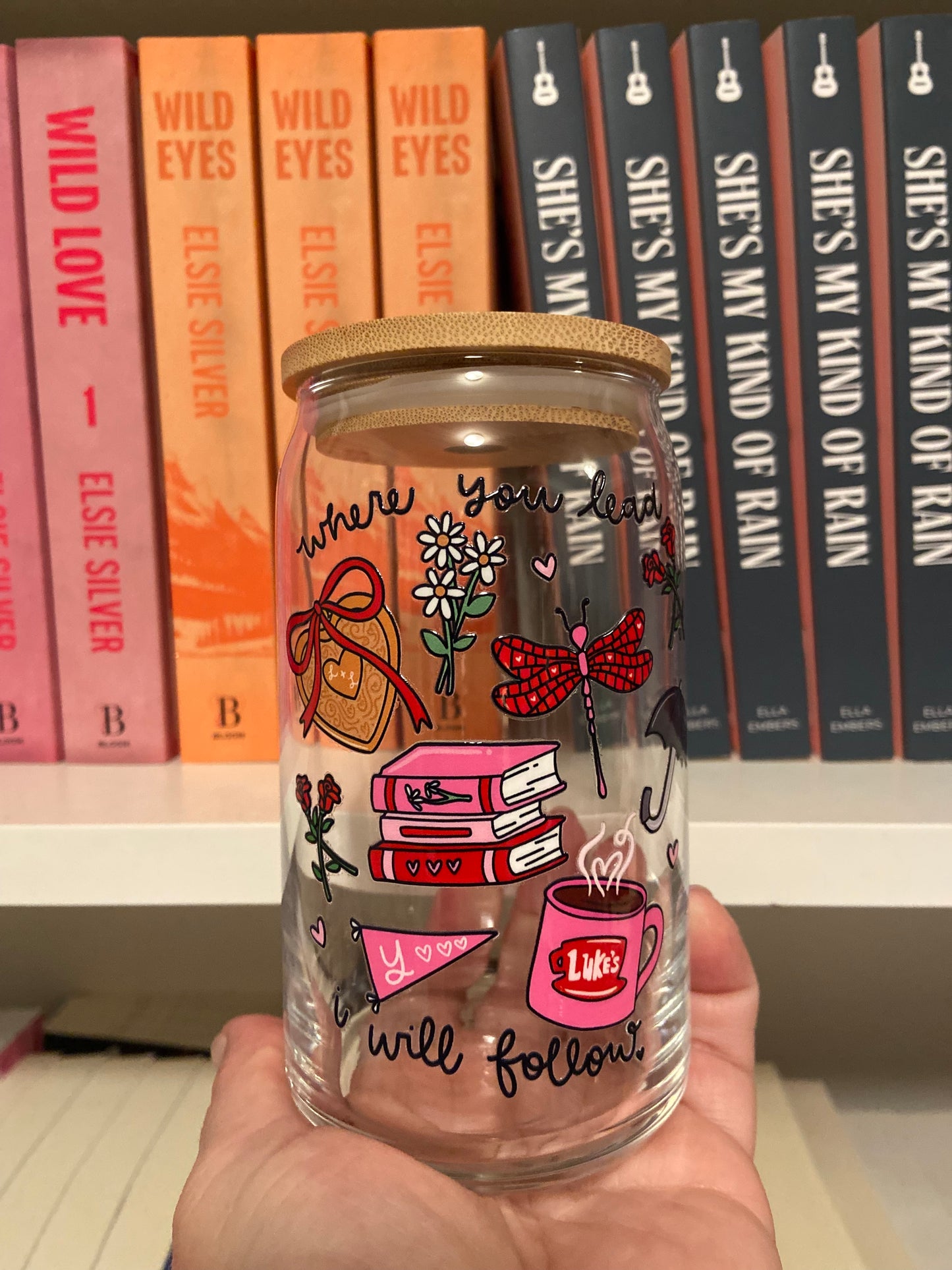 Where You Lead 16oz Glass Tumbler