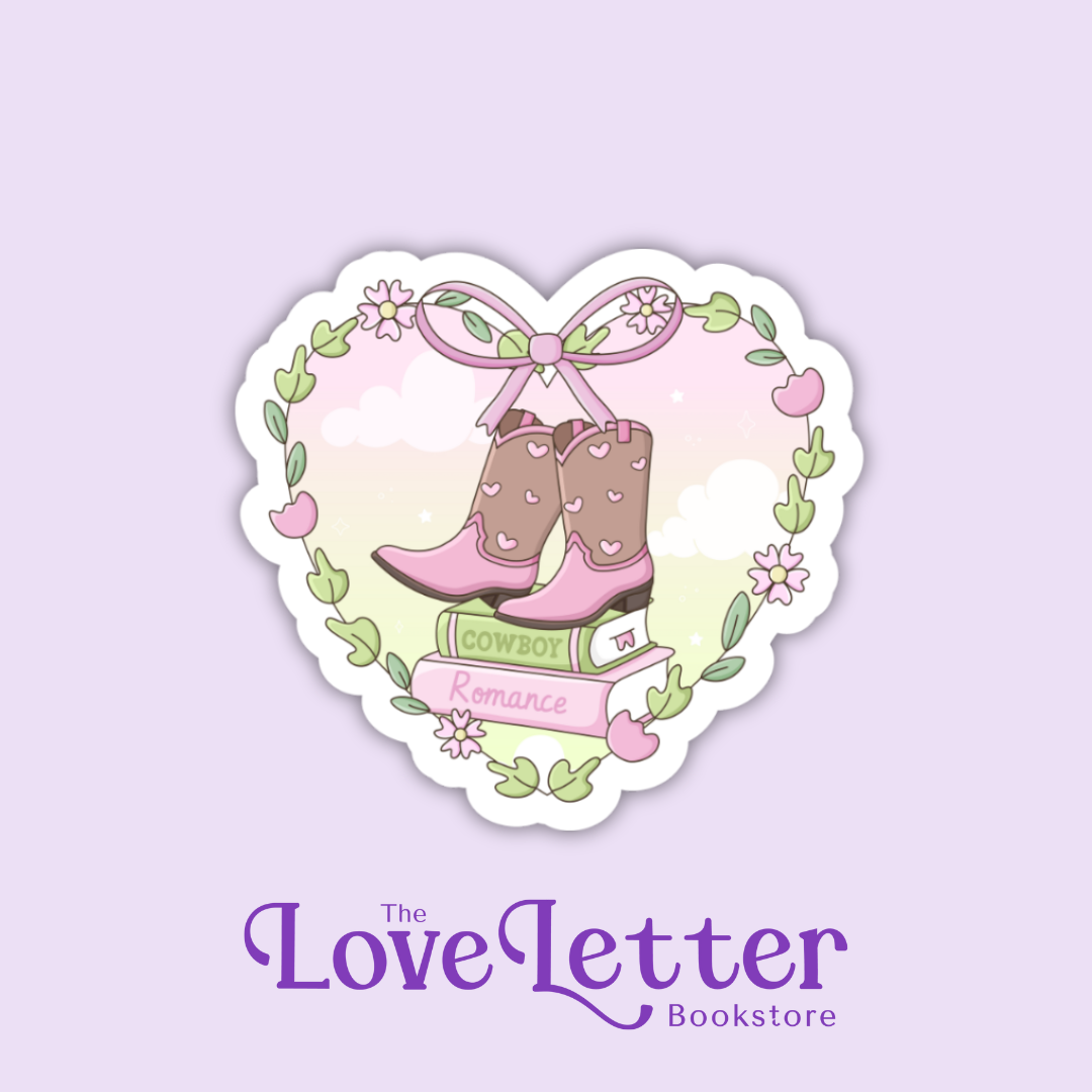 Cowboy Romance Heart Bookish Sticker