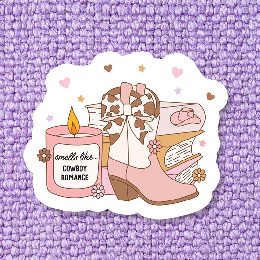 Smells Like Cowboy Romance Bookish Sticker