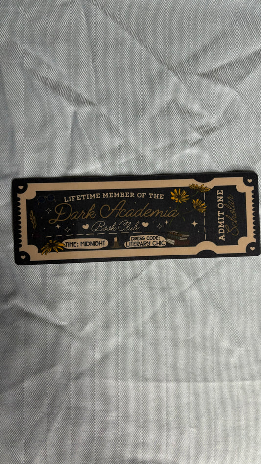 Dark Academia Book Club Bookmark