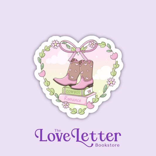 Cowboy Romance Heart Bookish Sticker