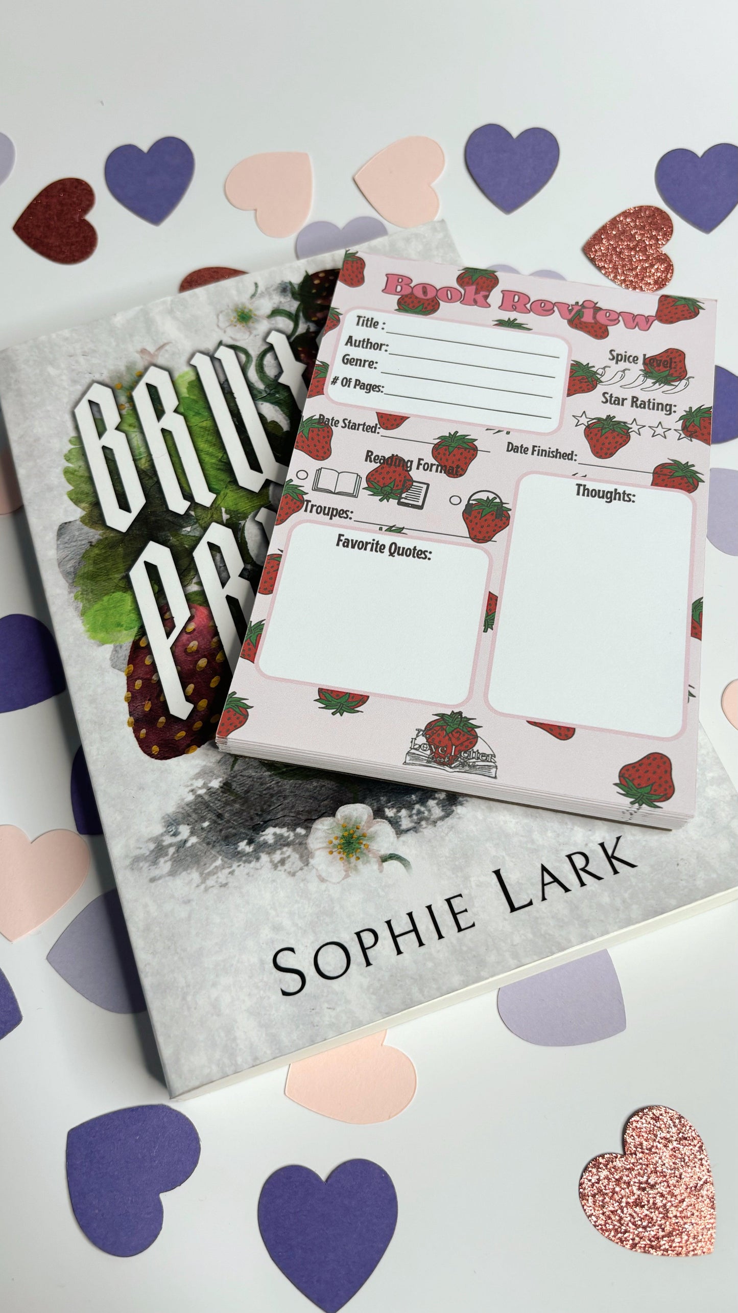 Strawberry Book Review Notepads