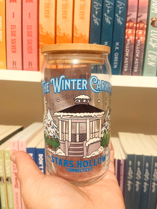 Winter Stars Hollow Glass Tumbler 16oz